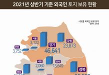 올 상반기 외국인 보유 토지 256.7㎢…공시지가 31조 7000억원