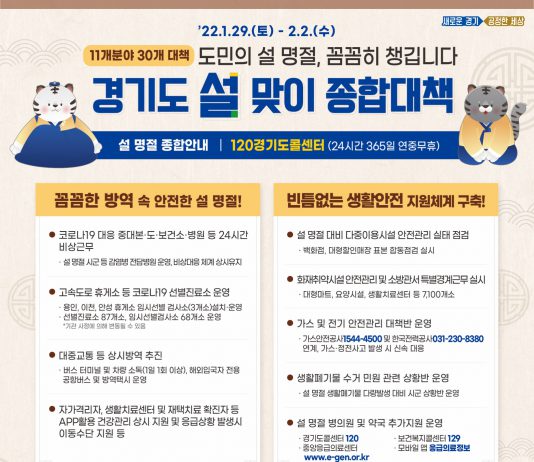 경기도민의 안전한 설 연휴, 경기도가 꼼꼼히 챙깁니다