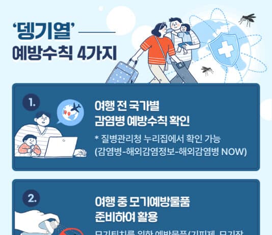 해외여행 시 ‘뎅기열’ 주의하세요~