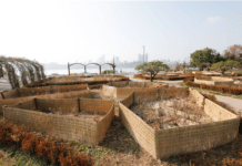 한강공원 나무와 꽃을 위한 월동준비 시작