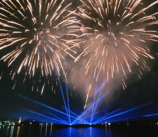 진해군항제 불꽃쇼, 벚꽃 수놓은 밤하늘에‘펑펑’