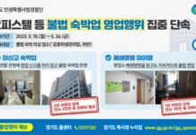 경기도 특사경, 오피스텔 등 불법 숙박업 영업행위 집중 단속