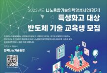 경기도, 반도체 공정 기술 교육 대상자 모집, 현재까지 600명 전문인력 배출