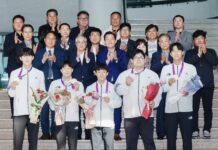 항저우아시안게임 수원시 선수단, 수원시에 메달 봉납