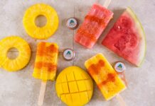 여름철 건강한 과일 디저트 만들기 yellow and red ice cream