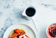 체중 감량을 위한 간편한 아침 식사 레시피 pancake served in ceramic plate