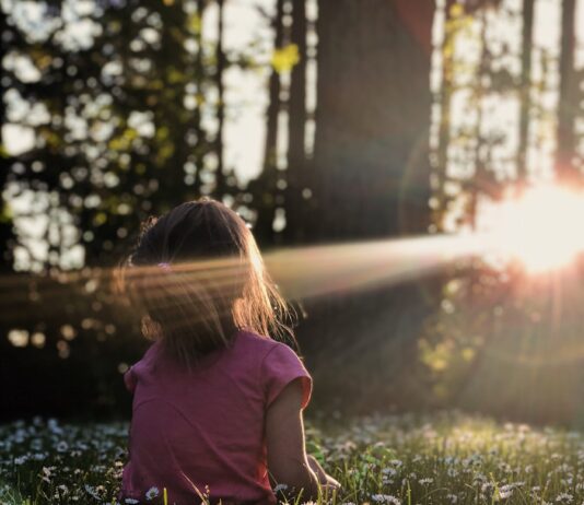 우리 몸의 생체 리듬: 수면, 식사, 운동이 건강에 미치는 영향 girl sitting on daisy flowerbed in forest