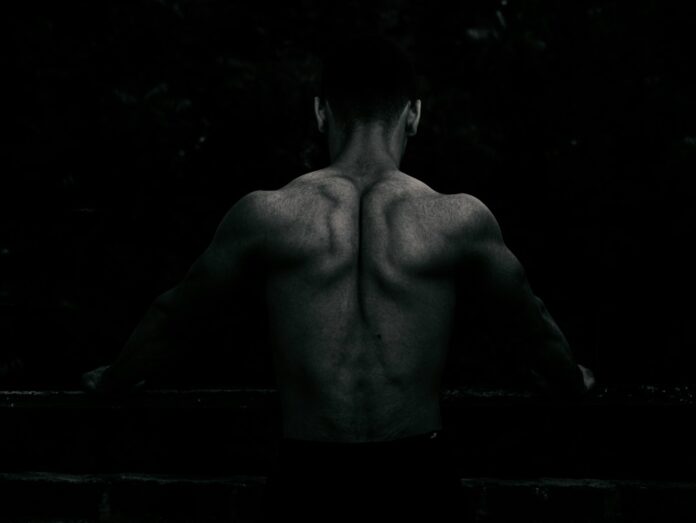 a man with his back to the camera