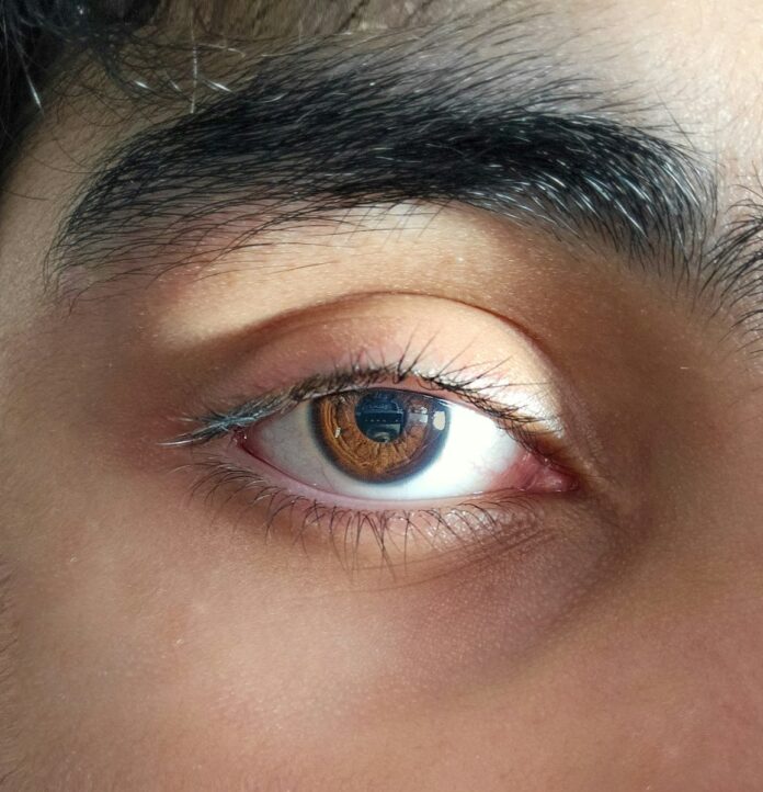 Close-up photo of a brown human eye.