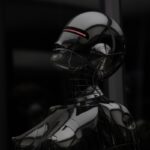 “AI와 함께하는 건강 관리, 일상에 스며드는 새로운 습관” black and white robot illustration