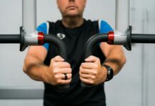 유산소와 근력 운동의 함수관계: 체지방을 태우는 가장 완벽한 순서 A man holding a pair of handles in his hands