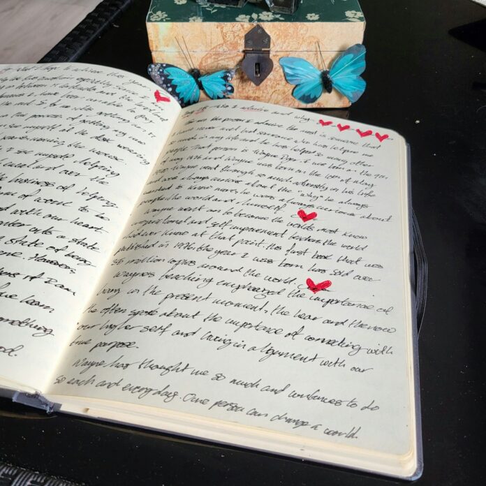 An open book sitting on top of a table