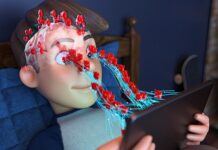 AI 건강 관리, 스마트하게 나를 돌보는 일상 변화 a person laying in a bed with a tablet