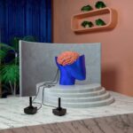 디지털 디톡스, 일상 속에서 실천하는 건강 습관 a blue sculpture with a brain on top of it